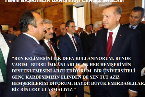 TBMM BAŞKANLIK DANIŞMANI CENGİZ SAĞLAM "BURS İMKANI OLAN HER HEMŞEHRİMİZ BU KAMPANYAYI DESTEKLEMELİ"