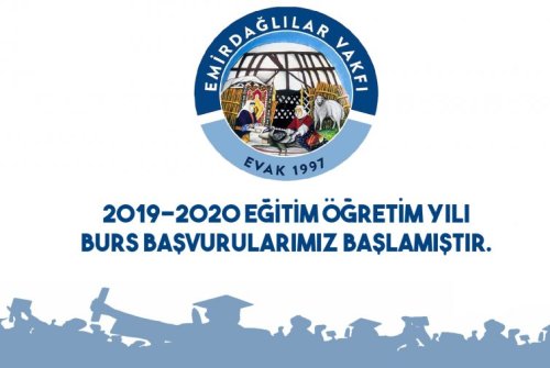 EMİRDAĞLILAR VAKFI 2019-2020 YILI BURS BAŞVURULARI BAŞLADI.